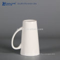 Taza de alta calidad blanca pura de la porcelana de la alta calidad, taza blanca llana de la porcelana